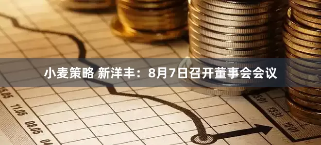 小麦策略 新洋丰：8月7日召开董事会会议