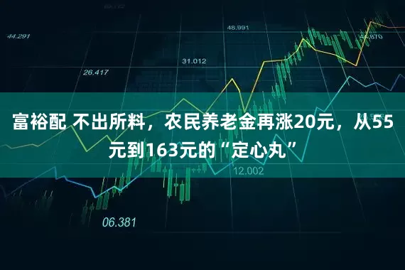 富裕配 不出所料，农民养老金再涨20元，从55元到163元的“定心丸”